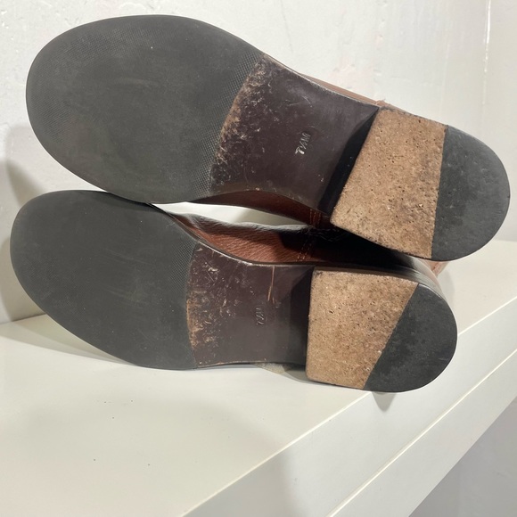 Tory Burch Junction Tumbled Leather Low Heel Knee High Riding Boots - Picture 15 of 16